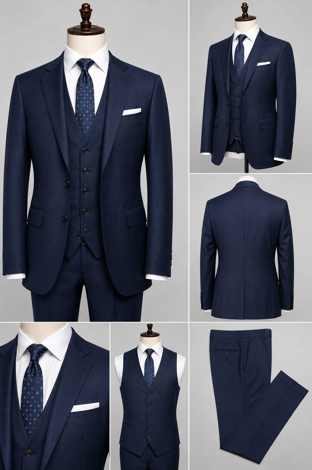 Navy Three-Piece Suit Showcase